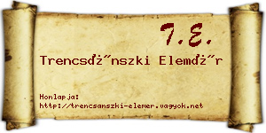 Trencsánszki Elemér névjegykártya