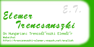 elemer trencsanszki business card
